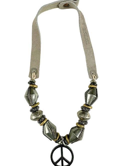 Slim Peace Necklace | Silver for wholesale by Twine & Twig