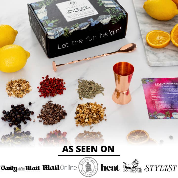 Vemacity – wholesale DIY drink kit – The Ultimate Gin Making Kit with Rose Gold Bar Accessories