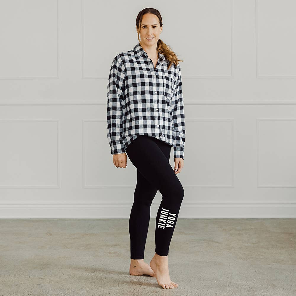 Weddingstar Inc. - Vendita all'ingrosso Leggings - Donna - Leggings neri stampati personalizzati da donna - Testo personalizzato1