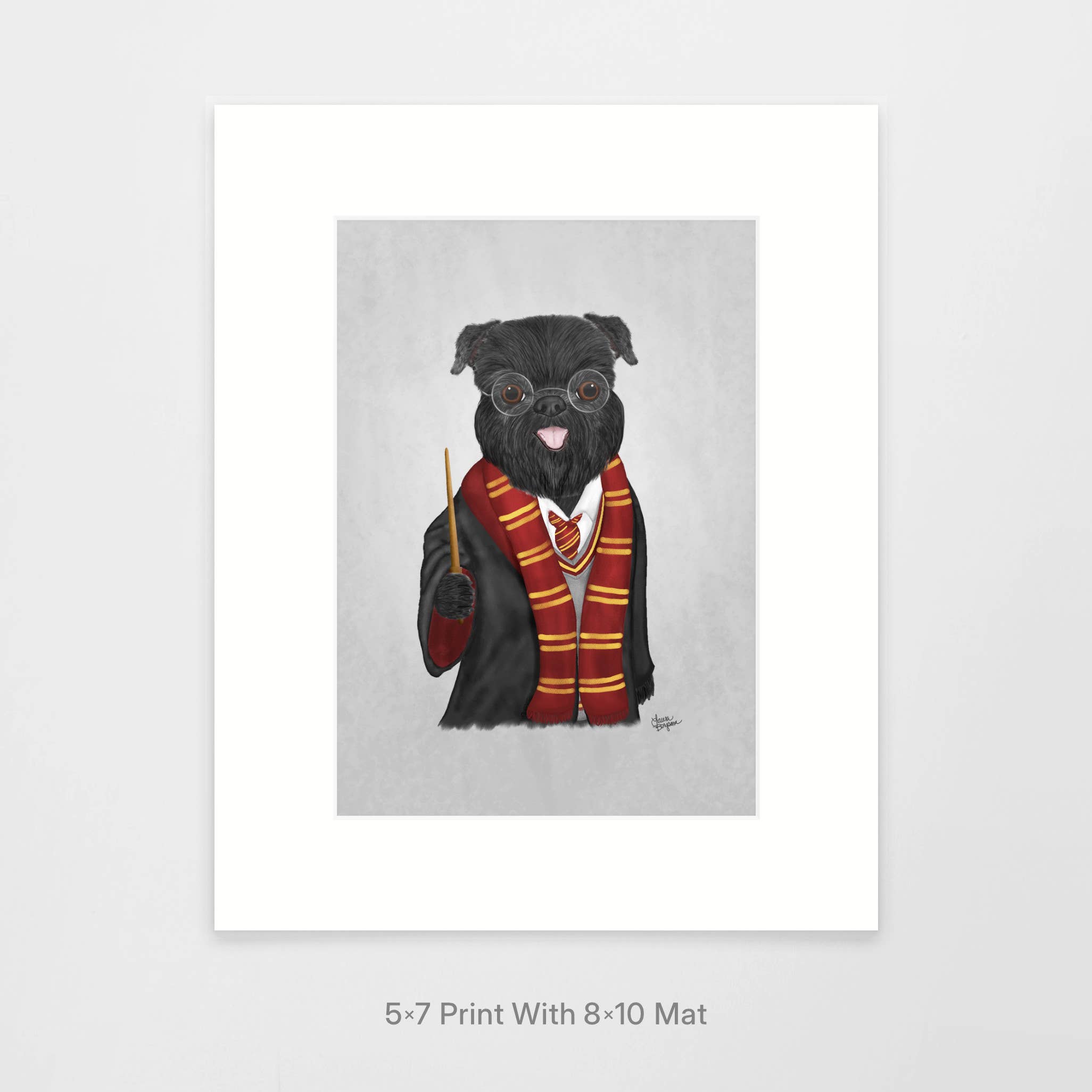 Laura Bergsma Studio - Wholesale Art Print - Brussels Griffon Dog Art Print, Brussels Gryffindor0