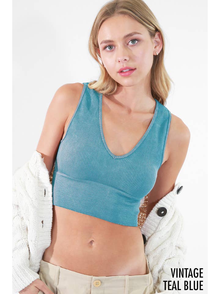 NIKIBIKI - Wholesale Knit Top - Women's - NS8192 - Vintage Plunge V-Neck Seamless Crop Top33