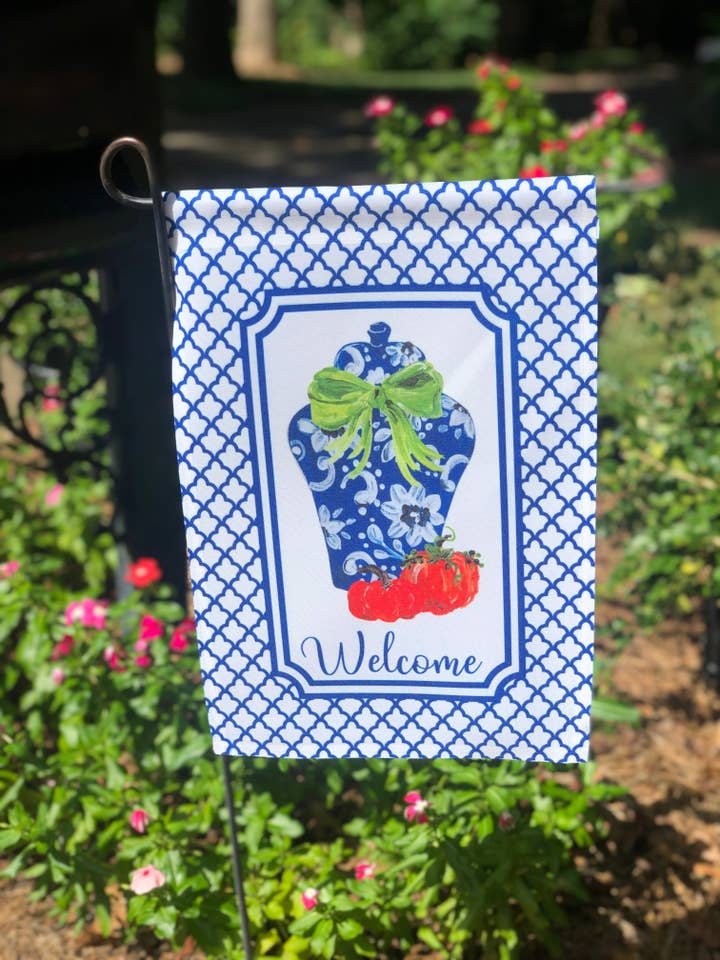 Ginger Jar Pumpkin Flag for wholesale by Prince Design