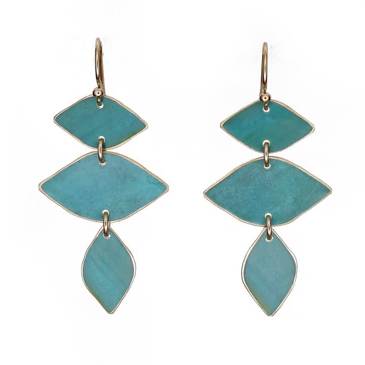 Mavis Earrings - Aloe Patina for wholesale by Carolyn Keys