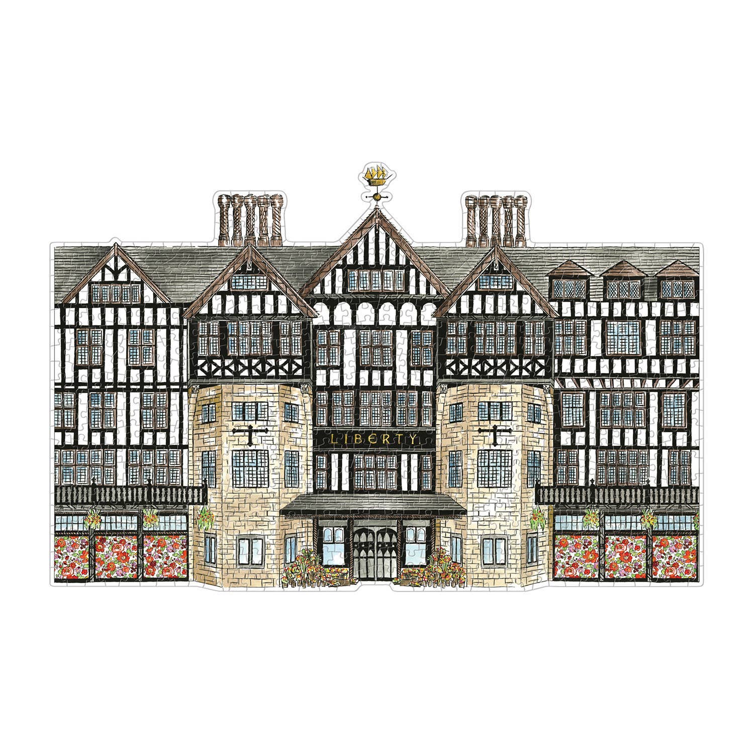 Chronicle Books - Wholesale Puzzle - Adult - Liberty Tudor Building 750 Piece Shaped Puzzle2