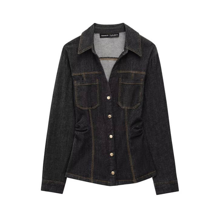 Marayn - Wholesale Top & Pant Set (NOT Loungewear) - Women's - Spring Denim Set Chic Womens Long Sleeve Outfit1