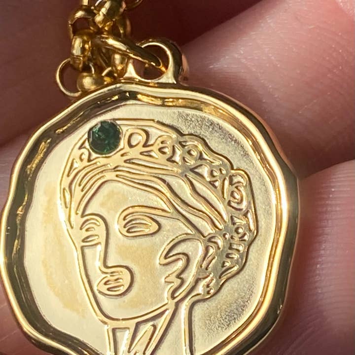 HoopLa - Wholesale Pendant/Charm Necklace - Goddess Coin Collection Waterproof 14K Gold Necklace5