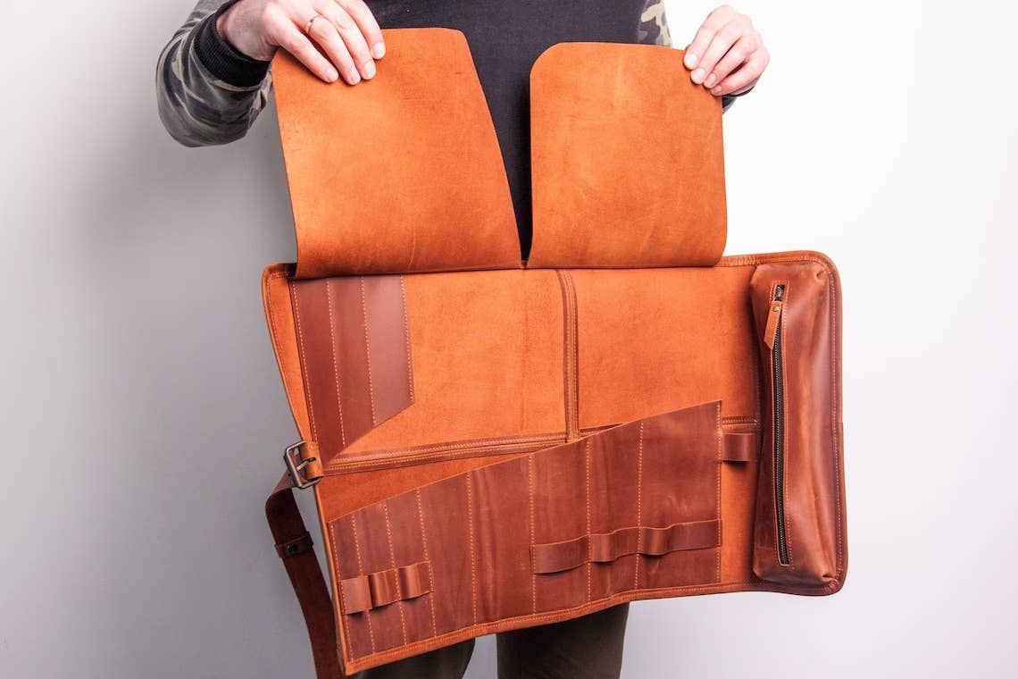 Pikore – wholesale Tool set – Leather tool roll,Tool roll up pouch2