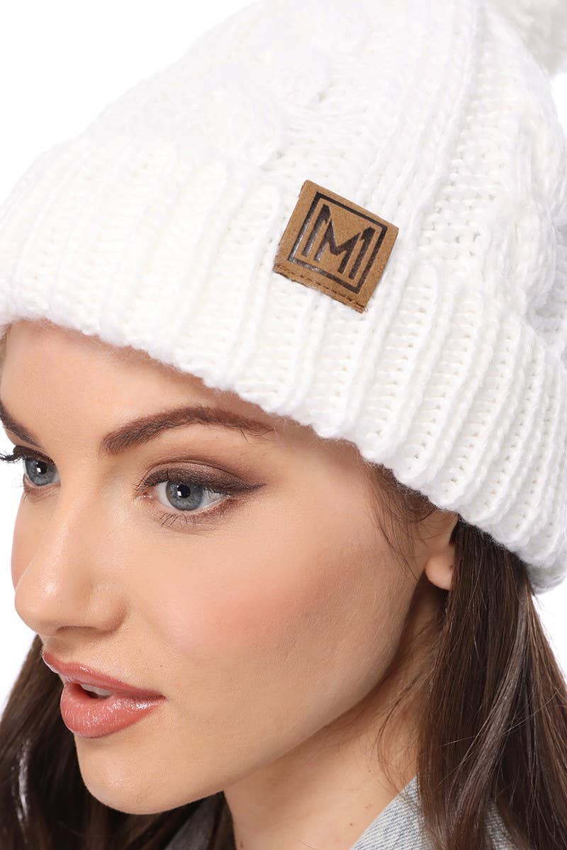 Fashion City - Wholesale Beanie - Women's - Winter Cable Knit Beanie Hat with Fleece Lining9