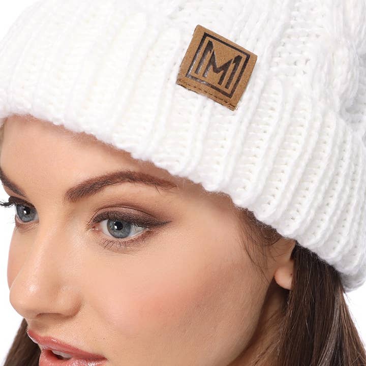 Fashion City - Wholesale Beanie - Women's - Winter Cable Knit Beanie Hat with Fleece Lining9