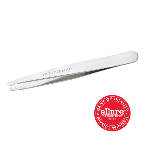 Slant Tweezer Platinum Silver for wholesale by Tweezerman