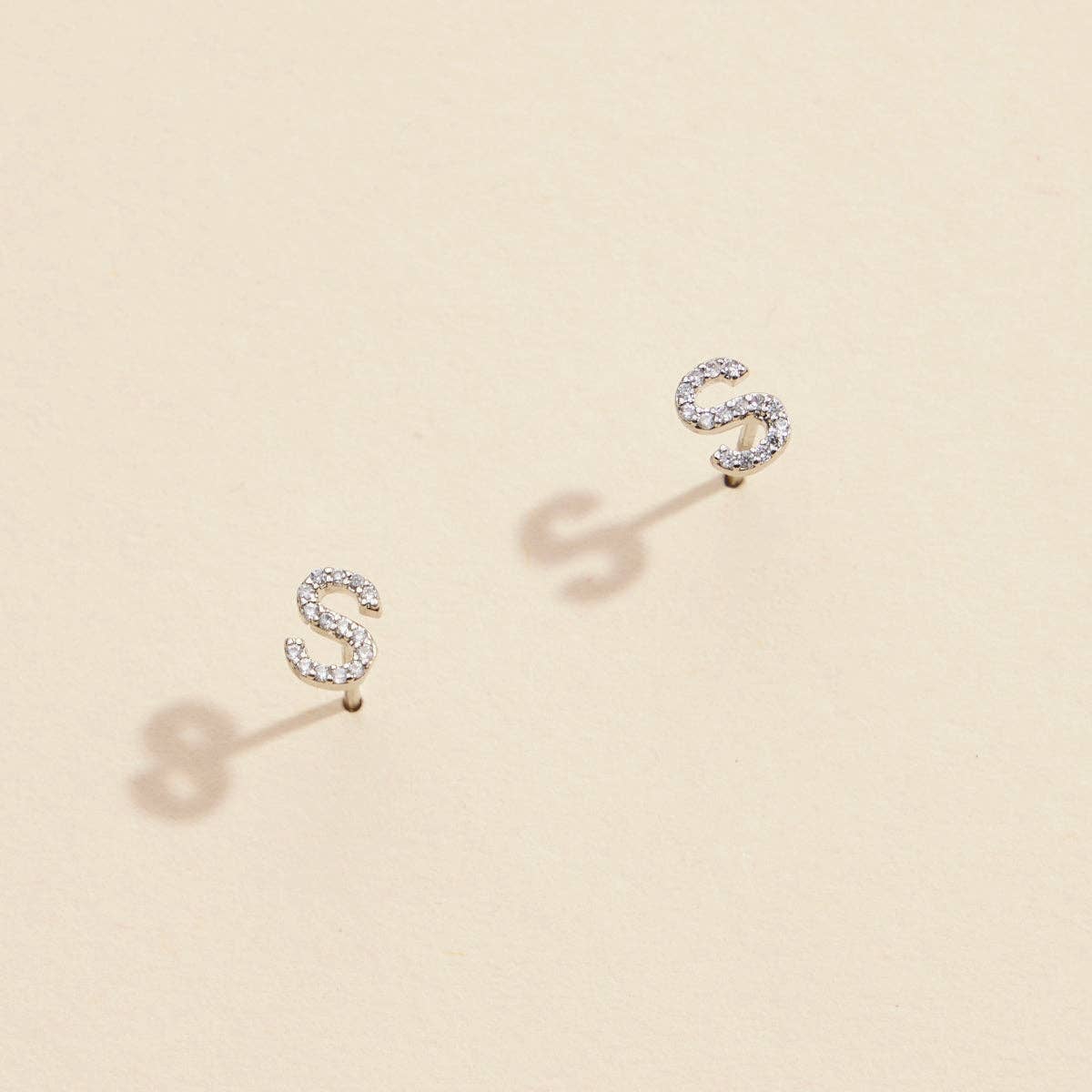 Lilla Haven - Wholesale Stud/Post Earrings - Initial Letter Stud Earrings – 12 Pack Bundle in Gold or Silver40