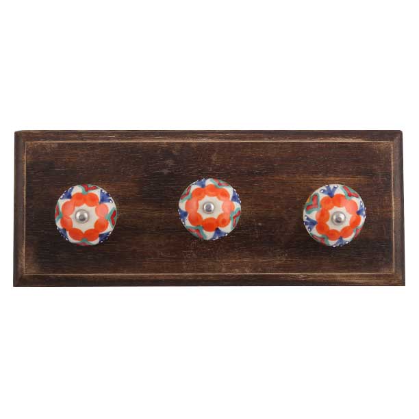 12 Piece Hanging Hook Coat Key Holder (Orange) for wholesale by Daana Paani LLC