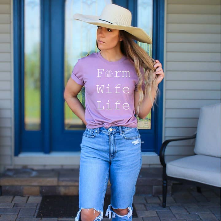 Farm Wife Life Orchid Tee for wholesale by Simply Tees