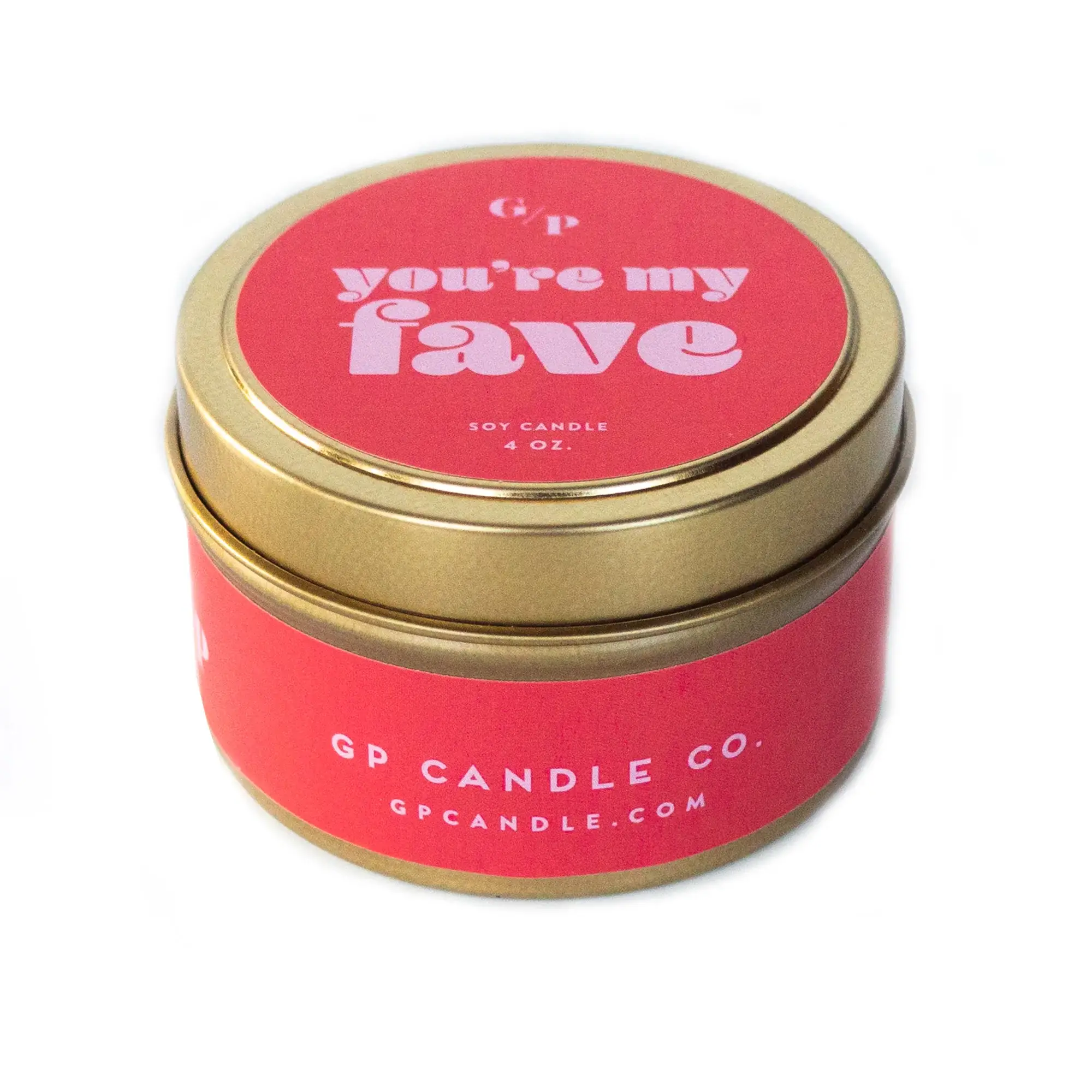 GP Candle Co. - Wholesale Travel Candles - You're My Fave Just Because 4 oz. Candle Tin1