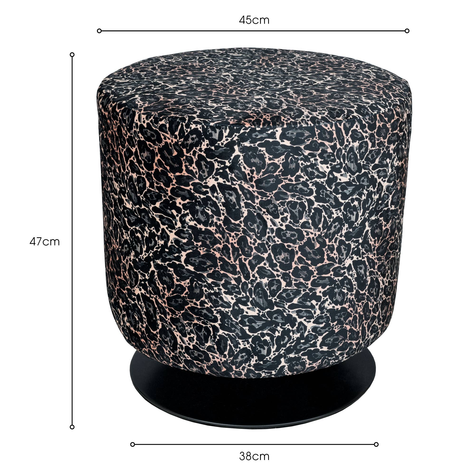 Febland – wholesale Stool – Laurence Llewelyn-Bowen's Swivel Stool-Roxy Leopard3