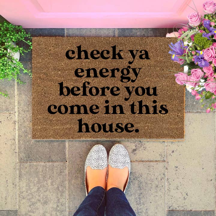 Check Ya Energy... Serif Font for wholesale by Walk All Over Me Doormats