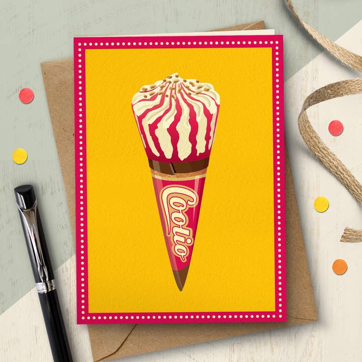 OTS315 Eiscreme-Grußkarte 'Coolio' für den Großhandel von The Typecast Gallery