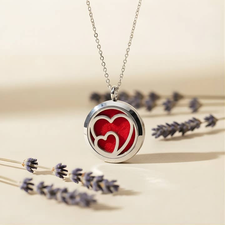 Matrix Aromatherapy - Wholesale Aromatherapy Necklace - Hearts Essential Oil Diffuser Necklace6