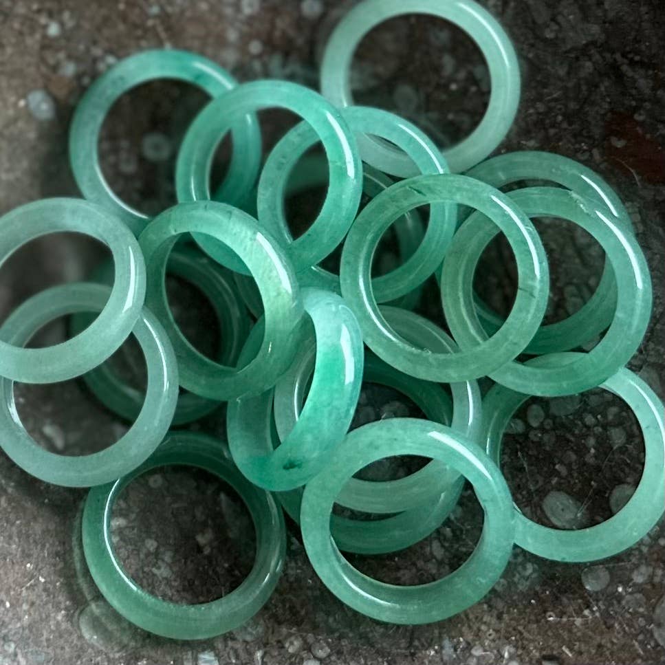 Pebble House - Wholesale Band/Stacked Ring - Aventurine Rings -10 pcs (Crystals & Stones)2