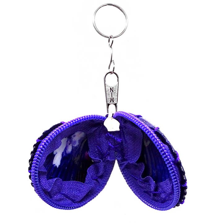Pichincha - Wholesale Keychain - Women's - Natural Dyed Clam Shell Hard Coin Purse Keychain5
