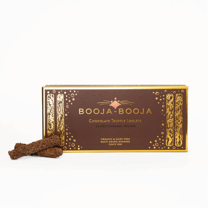 Salted Caramel Mocha Chocolate Truffle Loglets 8 x 115g for wholesale by Booja-Booja
