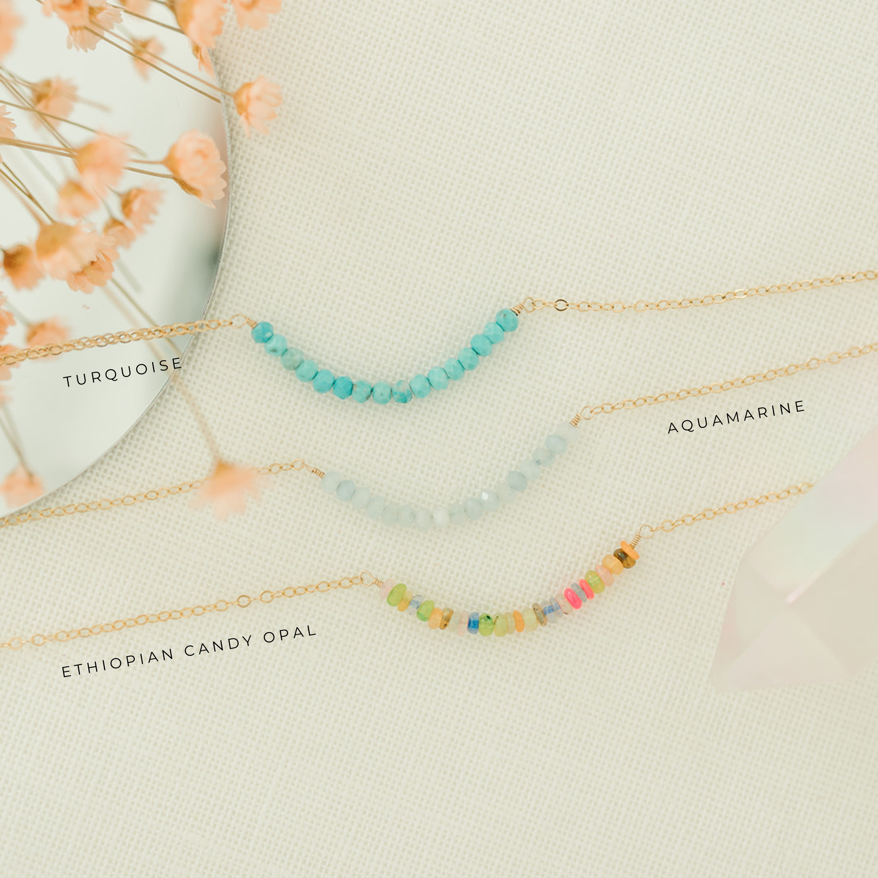 Seaflowerjewelry - Wholesale Pendant/Charm Necklace - Gemstone Bar Pendant Necklace Gold Fill Sterling Silver9