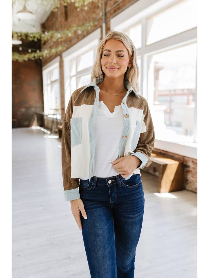 Liam & Company - Wholesale Jacket - Women's - Aileen Color Block Corduroy Jacket | S-XL