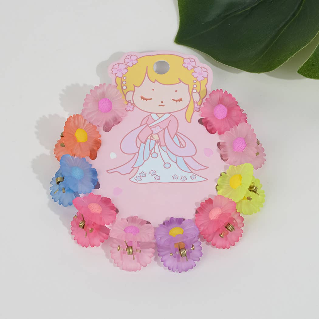 SoapElenGlen - Venta al por mayor Pinzas para el pelo - Niños - Pinzas para el pelo pequeñas con forma de girasoles translúcidos de color gelatina2