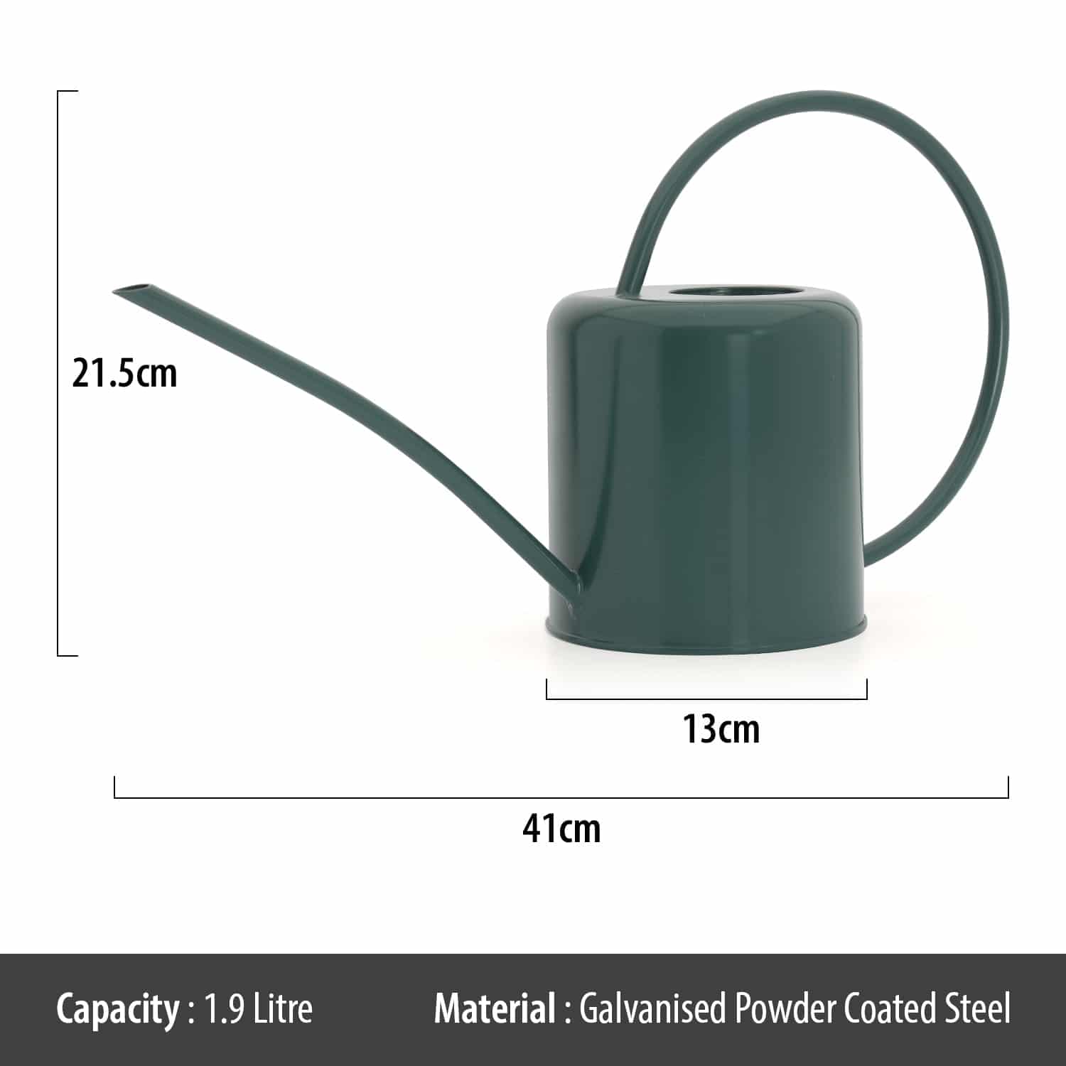 Wholesale Gifts Tomorrow - Wholesale Watering Can - Dark Green 1.4L Indoor Watering Can Small Metal Coated Steel1