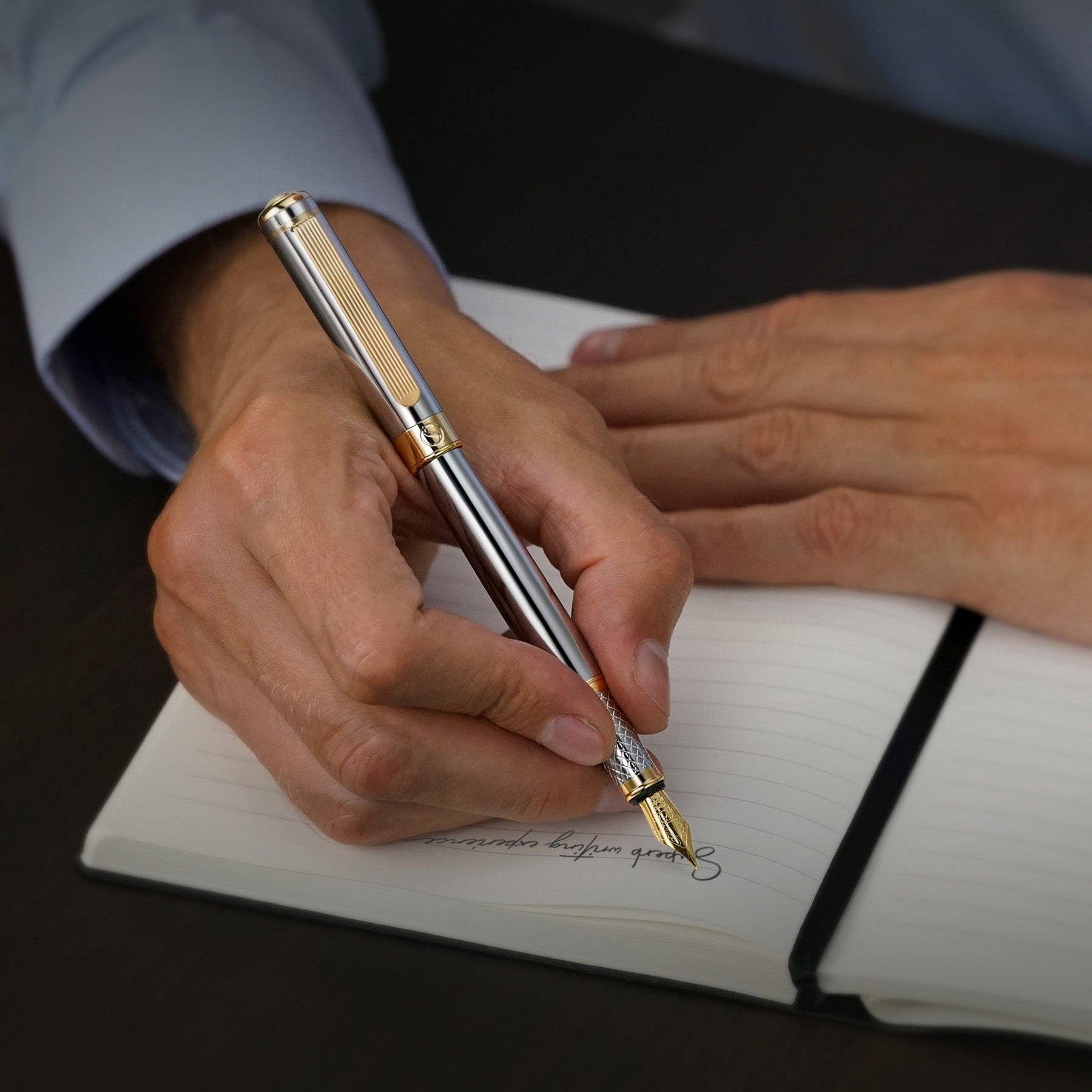 Scriveiner - Wholesale Pen - Classic Silver Chrome Fountain Pen - Medium Nib1