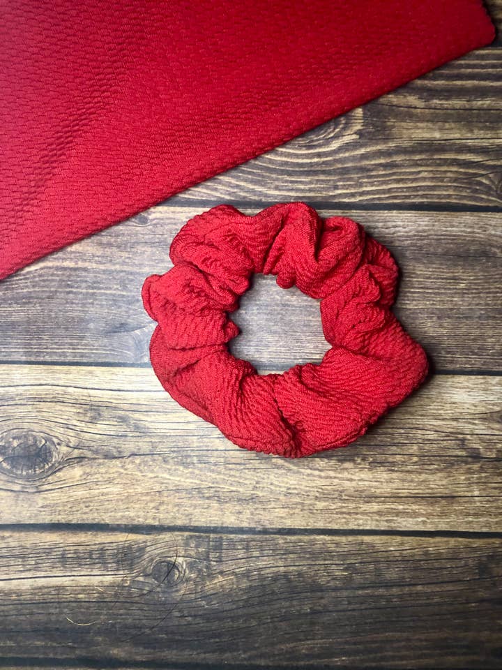 Red Hair Scrunchie - Bullet Fabric for wholesale by South Coast Sewn