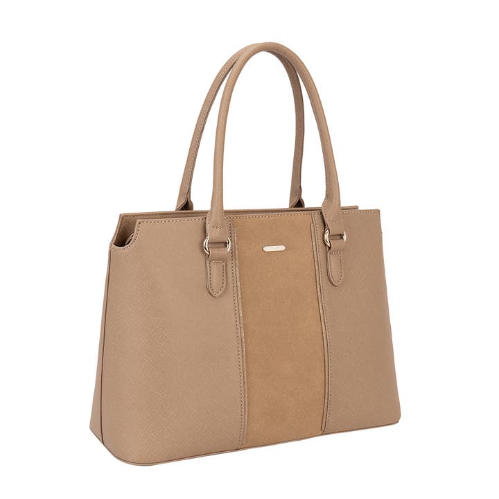 ACACIA(Formerly OLA) - Wholesale Tote bag – Women's - Two Tone Vegan Leather Tote Bag with Strap2
