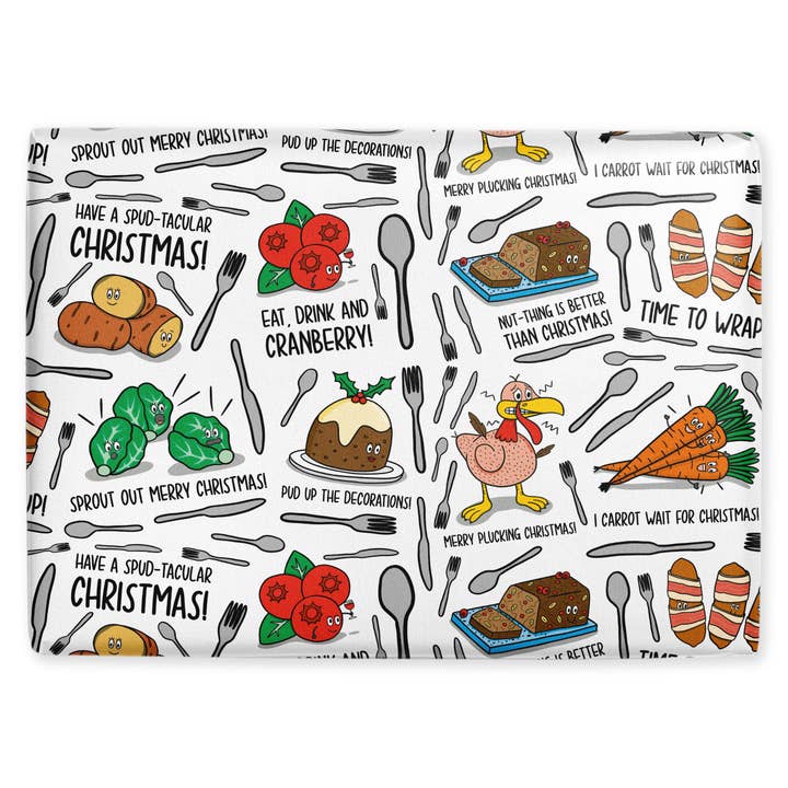 Christmas Dinner Gift Wrap Sheets for wholesale by TeePee Creations