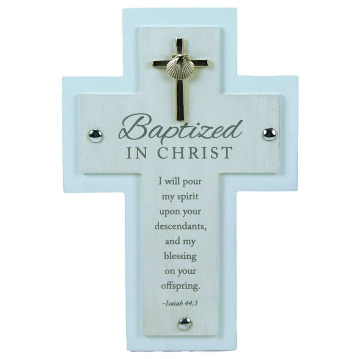 Abbey + CA Gift - Wholesale Wall Cross - Blue Baptism Cross2