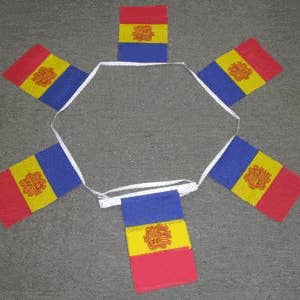 6m 20 Flag Andorra With Crest Bunting for wholesale by Worldwide Flags Ltd