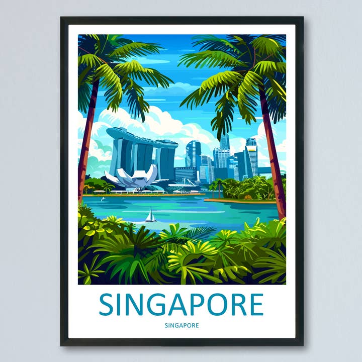 Singapore Asien Rejseplakat for engroshandel hos TravelzonaArt
