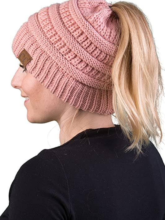 BeanieTail Messy Bun Beanie - Indi Pink for wholesale by Funky Junque
