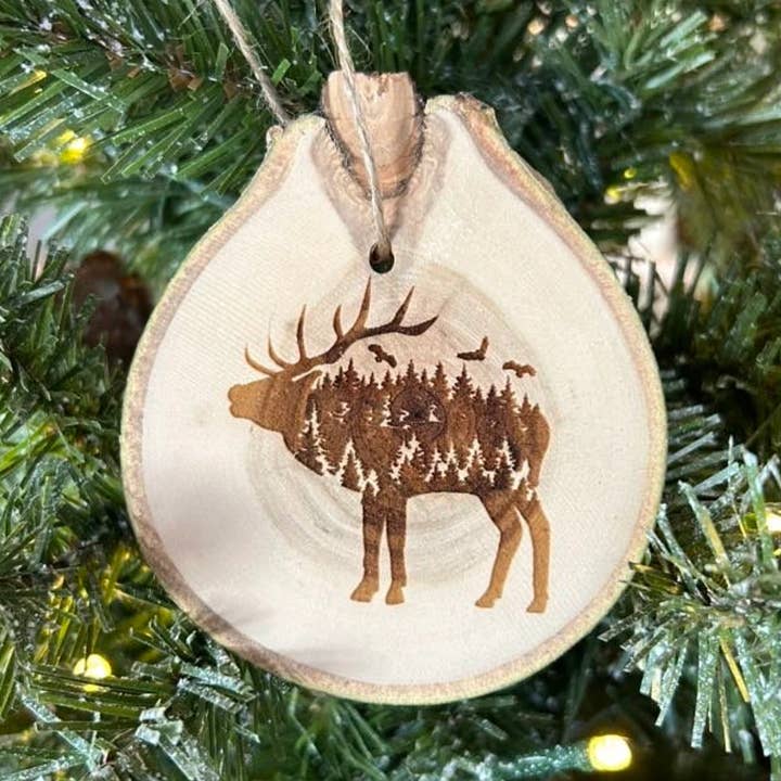 Elk Christmas Ornament, Rocky Mountain, Hunting, Elk Art for wholesale by Parks Art Collection