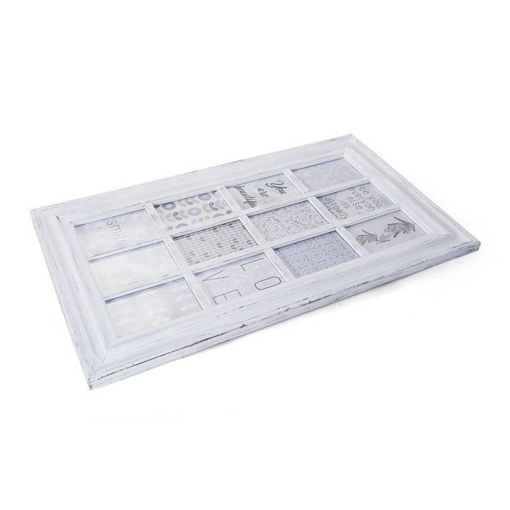 The Melannco 12-Opening White Collage Photo Frame for wholesale on Faire