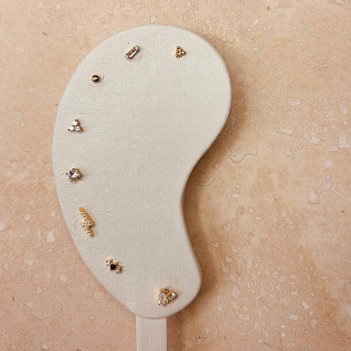 Little Nell Jewellery - Wholesale Single Earring - Gold Noir Trio Labret3