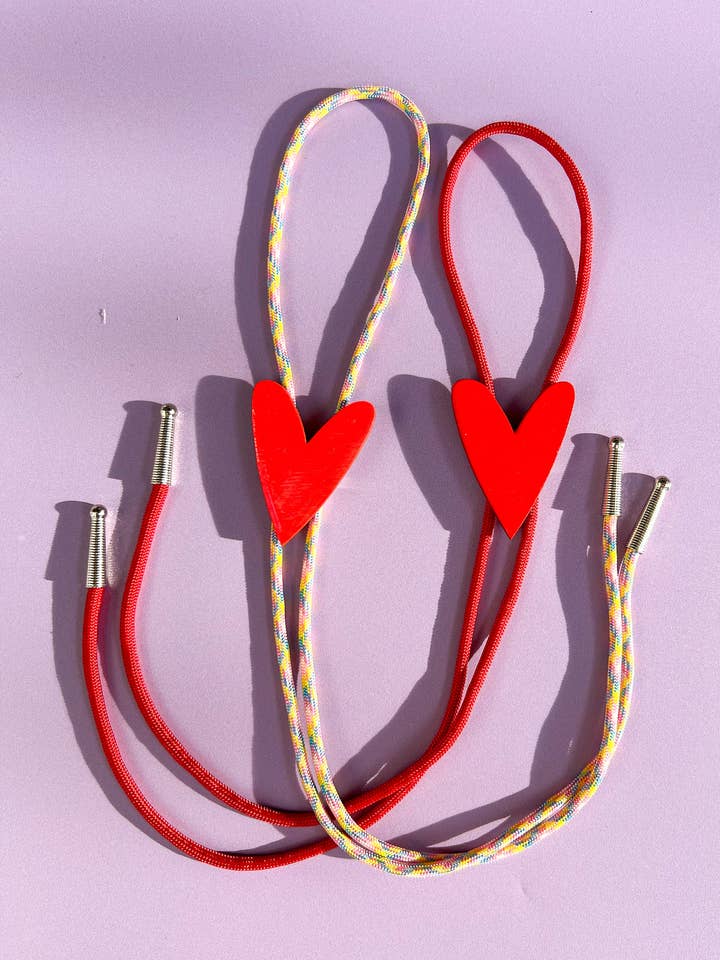 Heart Bolo Ties - Two Colors for wholesale by Velvet Outlaw