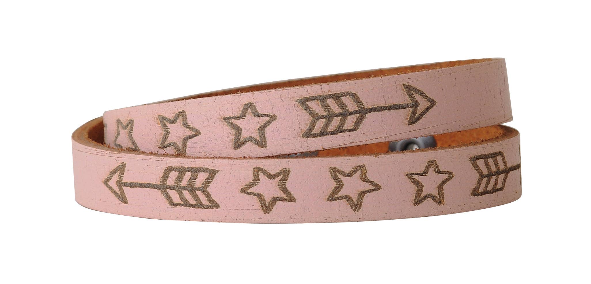 Most Wanted USA - Wholesale Bangle Bracelet - Arrow and Star Tooled Double Wrap Bracelet1