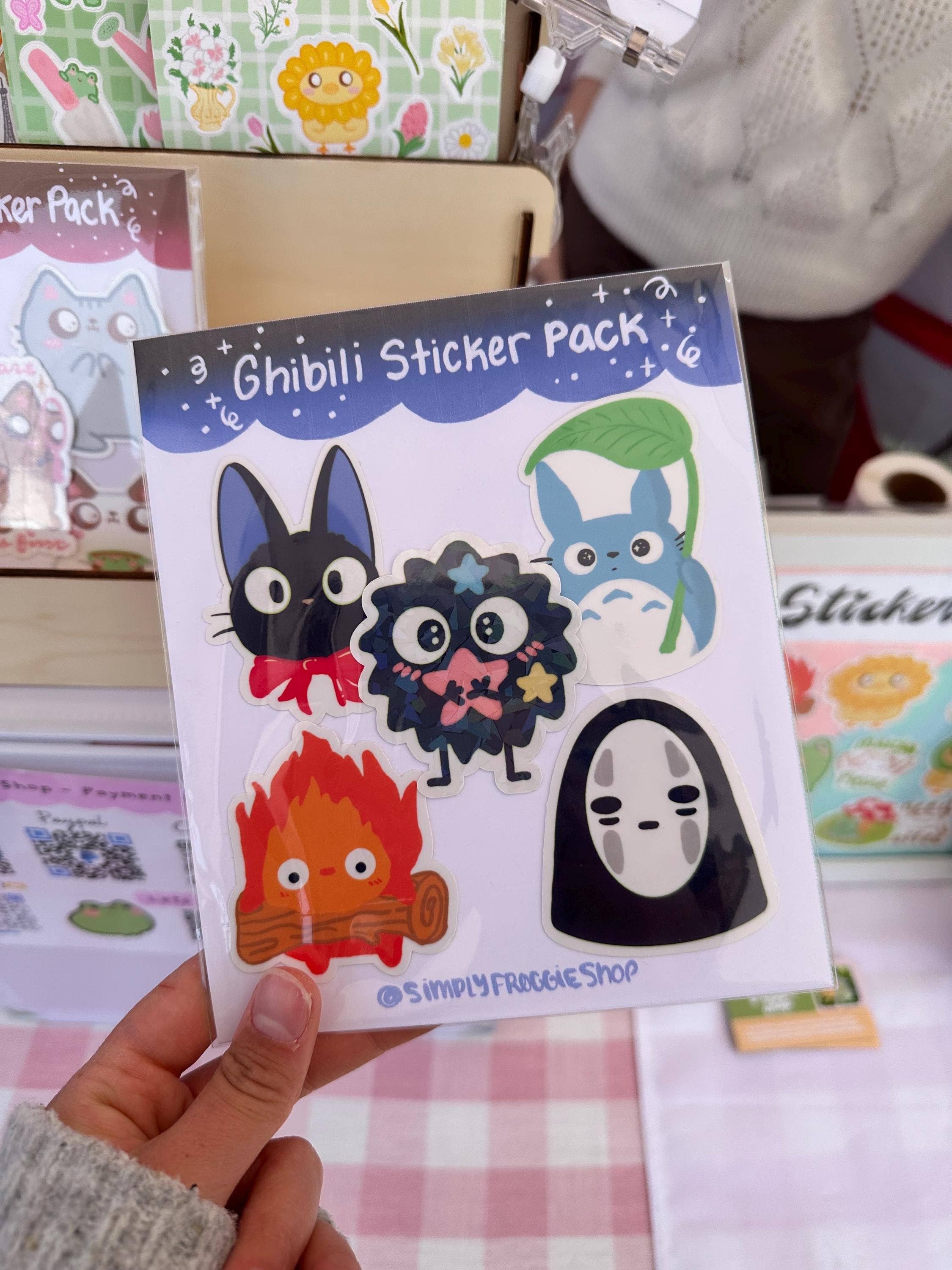 Simply Froggie Shop - Wholesale Sticker - Ghibli Vinyl Sticker Pack: Jiji, Calcifer, No Face1