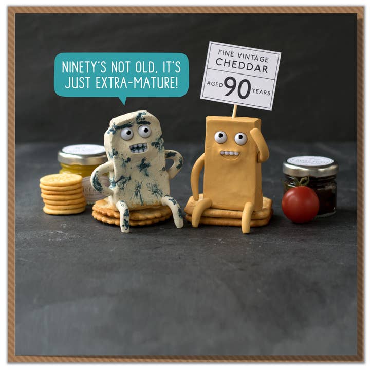 Ninety's Not Old, It's Just Extra-Mature! Funny Cheesy 90th for wholesale by Mungo And Shoddy