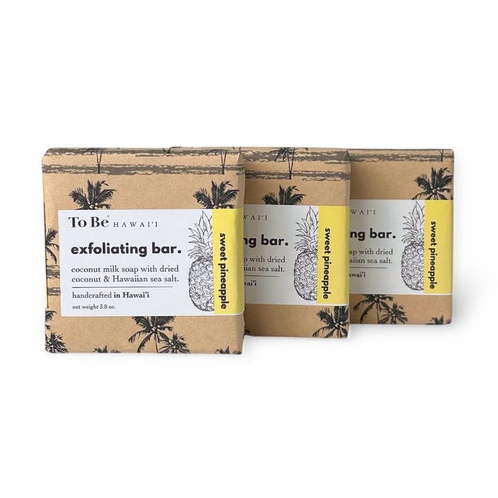 sweet pineapple exfoliating bar. for wholesale by To Be Hawaii