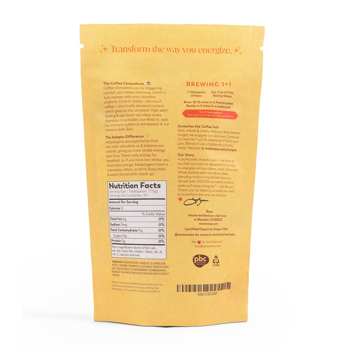 Rasa - #1 in Functional Adaptogens - Wholesale Health/Detox Tea - Rasa Original | Coffee Alternative | 8 oz1