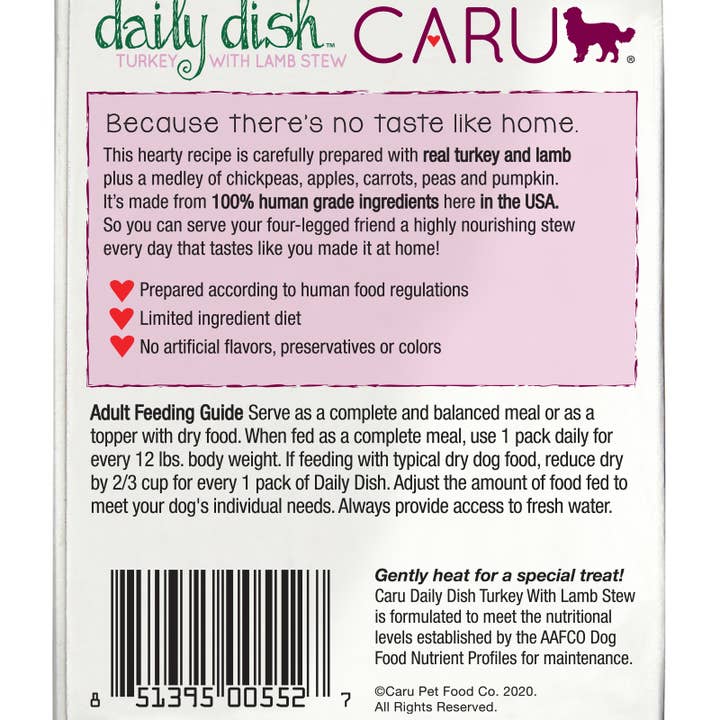 Caru - Wholesale Pet Food - Dog - Caru Daily Dish Turkey With Lamb Stew for Dogs