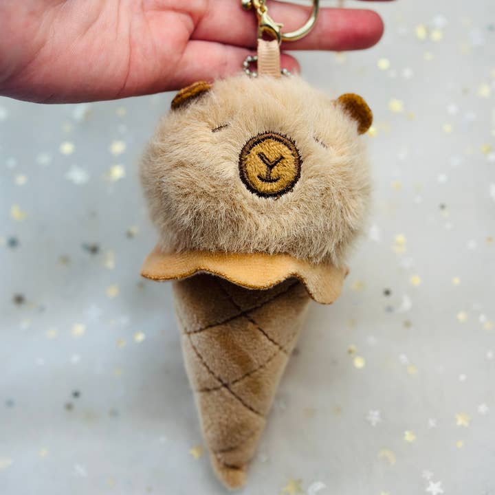 CapyFun - Wholesale Keychain - Women's - Capybara Ice Cream Plush Keychain Summer Cute Kawaii Gift