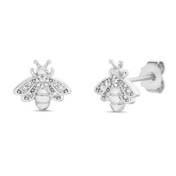 Sterling Silver CZ Honey Bee Stud Earrings for wholesale by Atlanta Jewelers Supply
