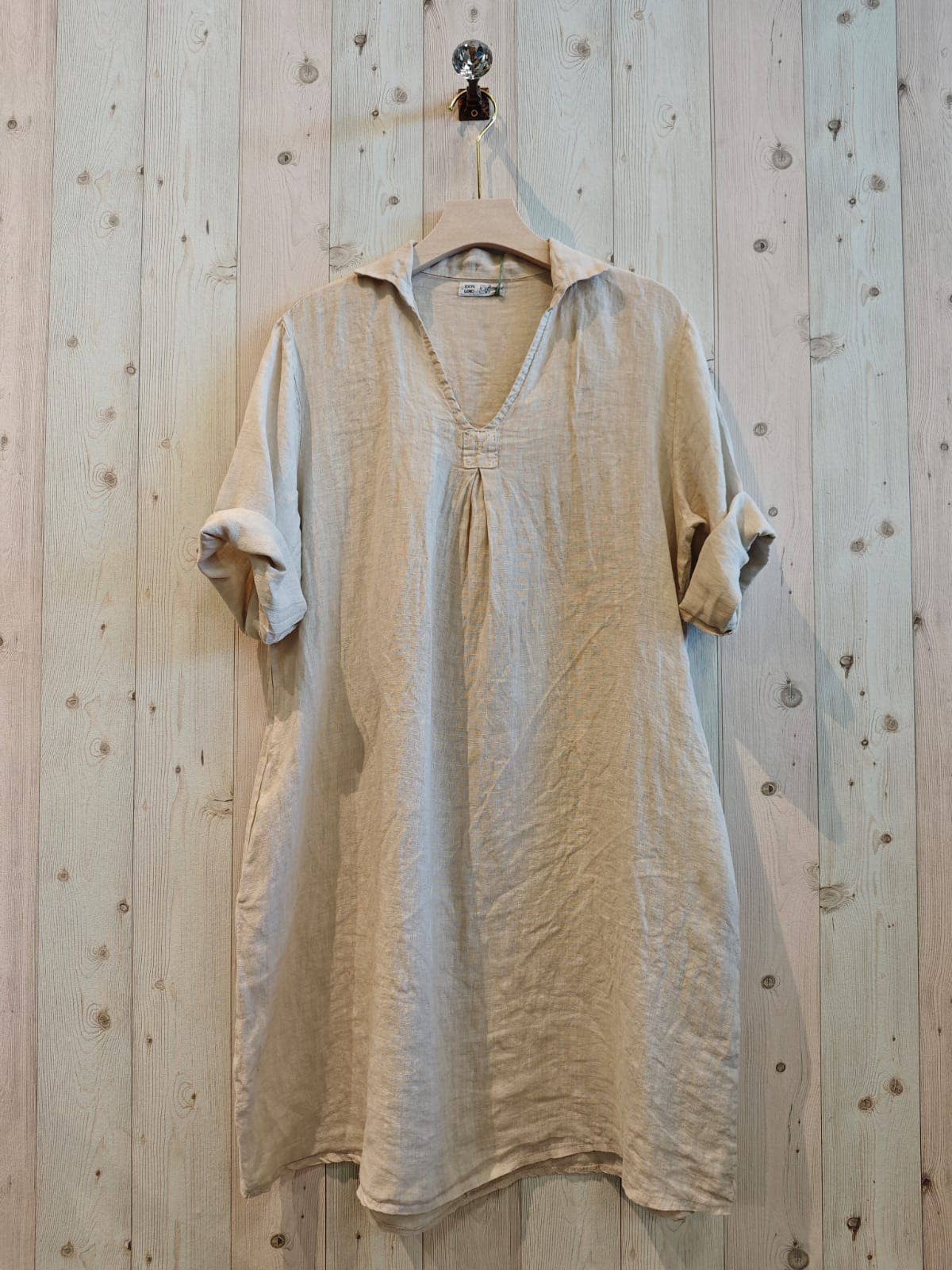 Linen & More - Wholesale Dress - Women's - REF 88018 100% LINEN SHIRT COLLAR DRESS12